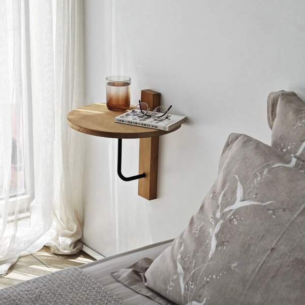 Hanah Home Fali polc BlackOak Reve - Fekete, Tölgy