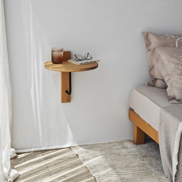 Hanah Home Fali polc BlackOak Reve - Fekete, Tölgy