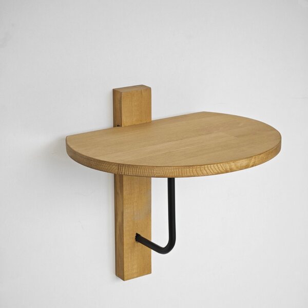 Hanah Home Fali polc BlackOak Reve - Fekete, Tölgy