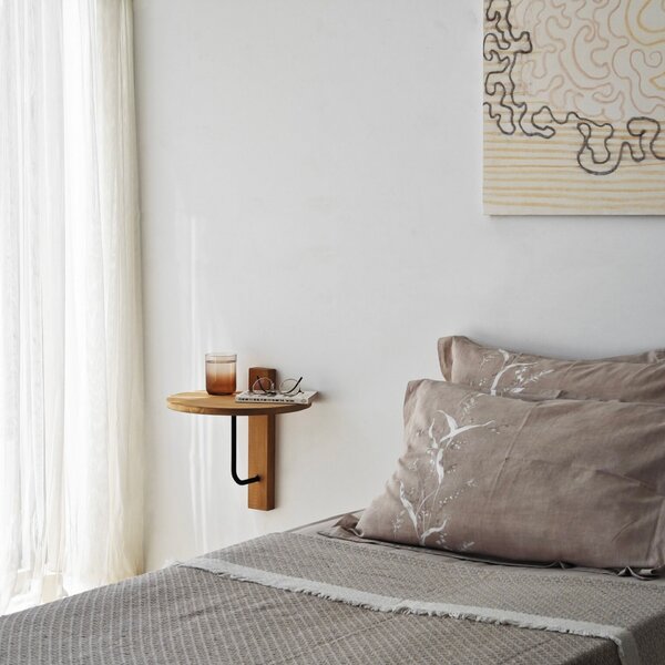 Hanah Home Fali polc BlackOak Reve - Fekete, Tölgy