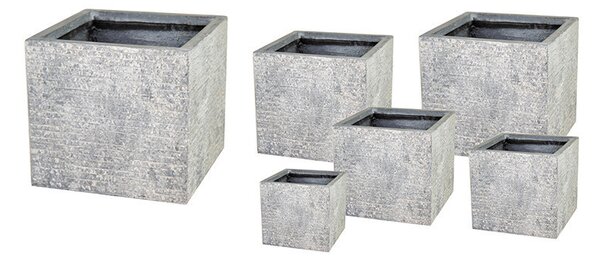 Ontario Cube kompozit növénytartó szürke 20x20x22-65x65x53cm S6