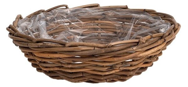 Rattan ültetőtál barna 41x12cm