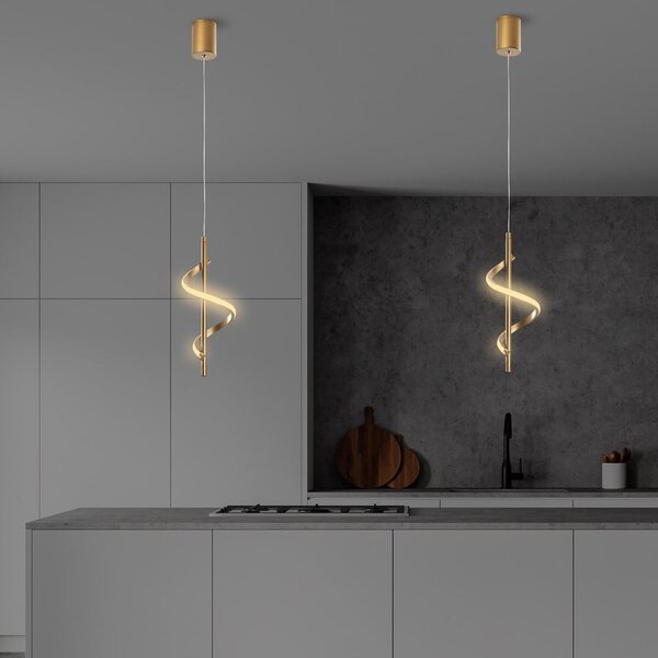 Aranyszínű LED függőlámpa ø 16 cm Likma – Opviq lights