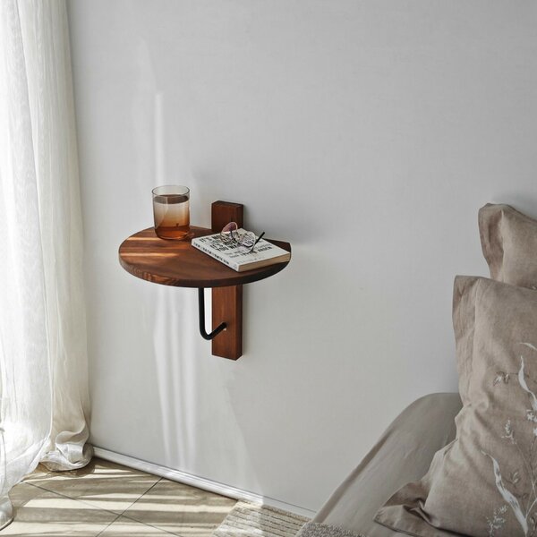 Hanah Home Fali polc Chesnut Black Reve - Gesztenye, Fekete