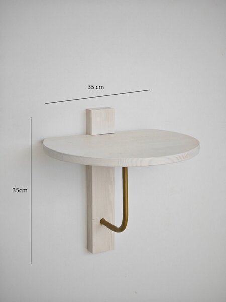 Hanah Home Fali polc GoldWhite Reve - Arany, fehér