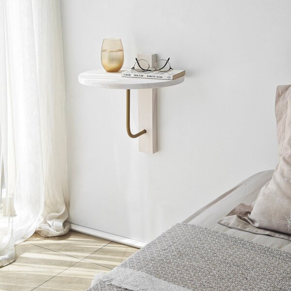 Hanah Home Fali polc GoldWhite Reve - Arany, fehér