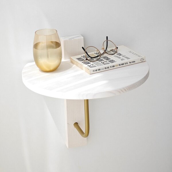 Hanah Home Fali polc GoldWhite Reve - Arany, fehér
