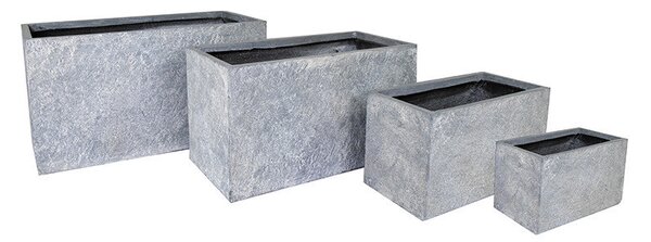 Alberta Tetra Grand kompozit balkonláda szett szürke 60x21x35-110x40x55cm S4