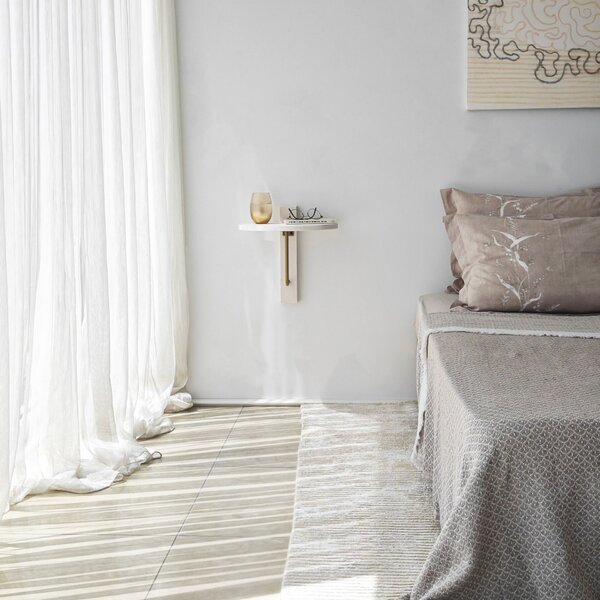 Hanah Home Fali polc GoldWhite Reve - Arany, fehér