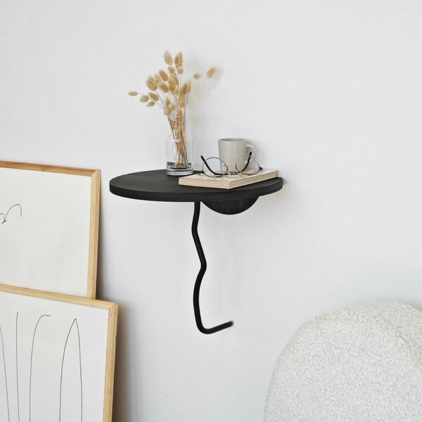 Hanah Home Fali polc Fekete Antracit Leo - Fekete, Antracit