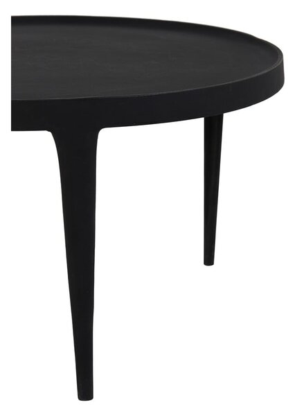 Fekete kerek dohányzóasztal szett 2 db-os ø 75 cm Tobias – Light & Living