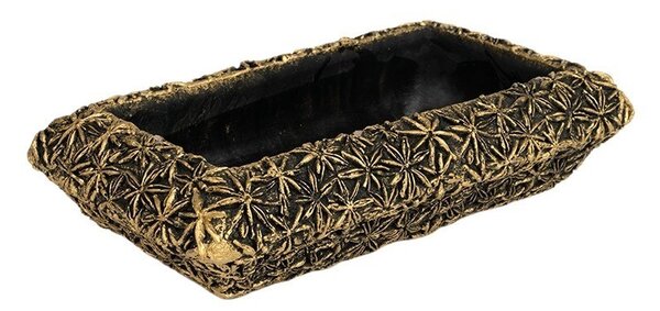 Szögletes Areus kőtál fekete-arany 30x17x7cm
