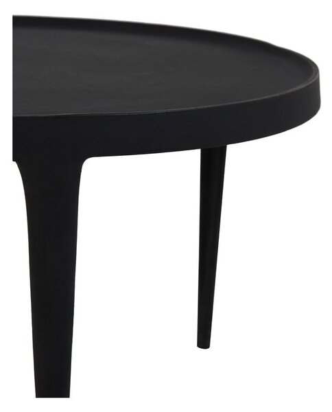 Fekete kerek dohányzóasztal szett 2 db-os ø 75 cm Tobias – Light & Living