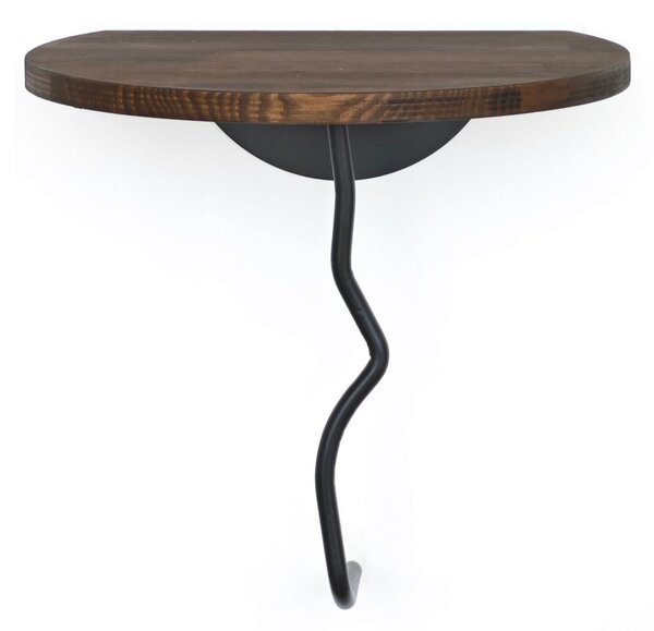 Hanah Home fali polc Black Walnut Leo - fekete, dió