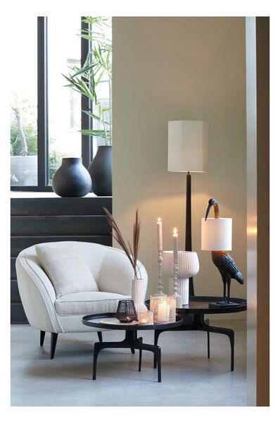 Fekete kerek dohányzóasztal szett 2 db-os ø 75 cm Tobias – Light & Living