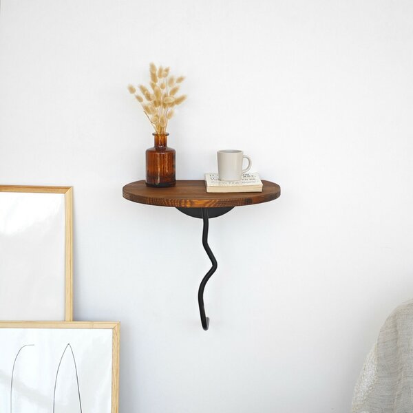 Hanah Home Fali polc Black Leo - Gesztenye, Fekete
