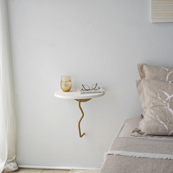 Hanah Home Fali polc Gold White Leo - Arany, Fehér