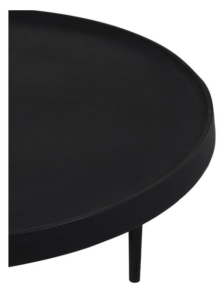 Fekete kerek dohányzóasztal szett 2 db-os ø 75 cm Tobias – Light & Living