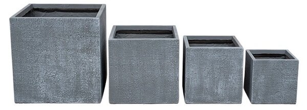 Colorado Cube kockakaspó szett szürke 26x26x26-50x50x50cm S/4