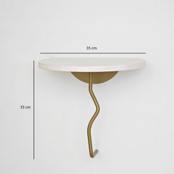 Hanah Home Fali polc Gold White Leo - Arany, Fehér