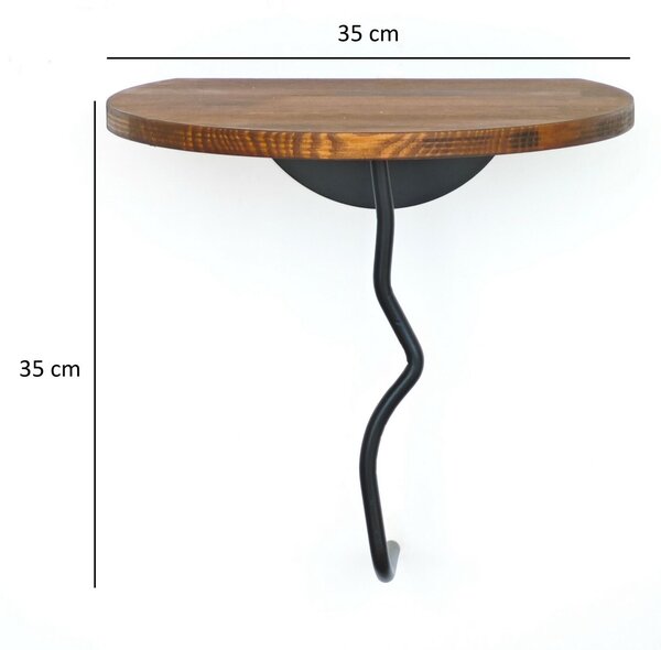 Hanah Home Fali polc Black Leo - Gesztenye, Fekete