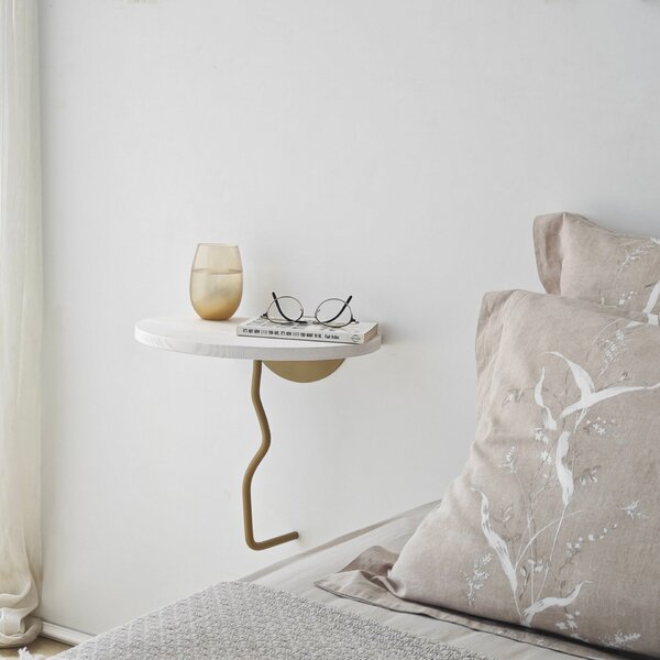 Hanah Home Fali polc Gold White Leo - Arany, Fehér
