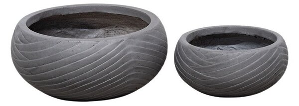 Colombo Greta kompozit gömbtál szett szürke 30x13-41x17cm S/2