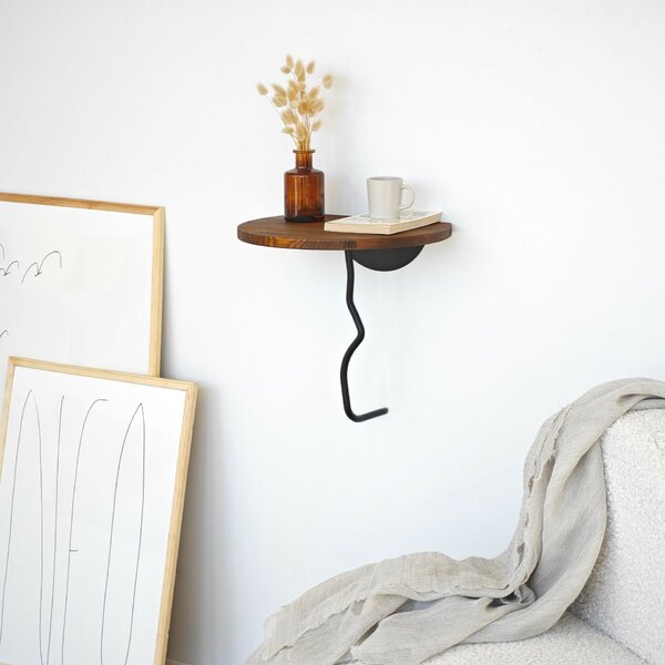 Hanah Home Fali polc Black Leo - Gesztenye, Fekete