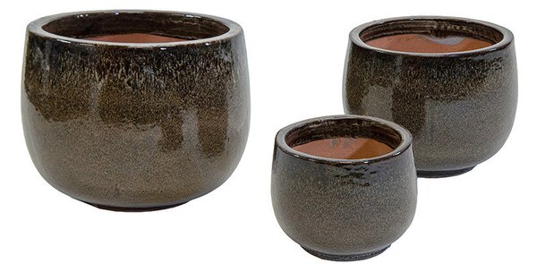 Cove Caldron kerámia növénytartó szett espresso 27x18-53x38cm S3