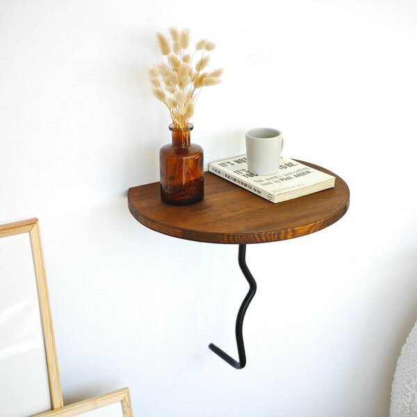 Hanah Home Fali polc Black Leo - Gesztenye, Fekete