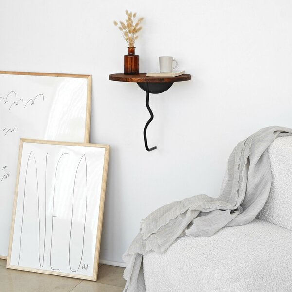 Hanah Home Fali polc Black Leo - Gesztenye, Fekete