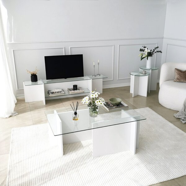 Hanah Home Fészekasztal (2 db) White Lily - Fehér