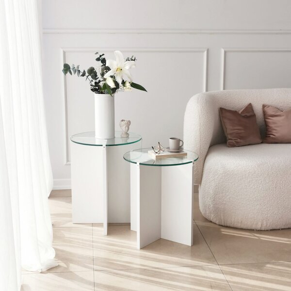 Hanah Home Fészekasztal (2 db) White Lily - Fehér