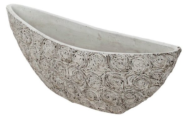 Csónak alakú Rose kőtál szürke 41,5x11,5x13,5/16cm