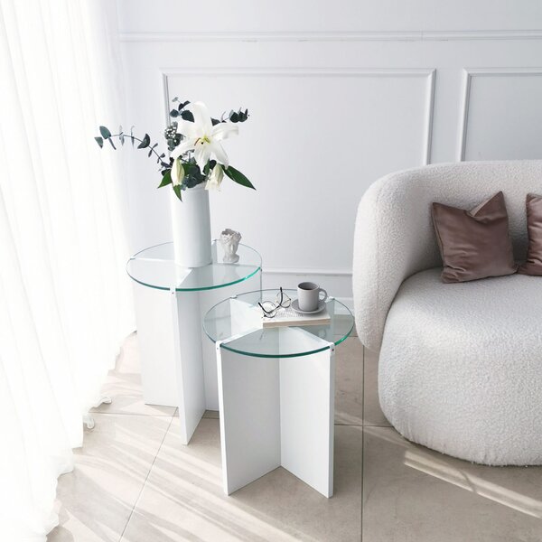 Hanah Home Fészekasztal (2 db) White Lily - Fehér