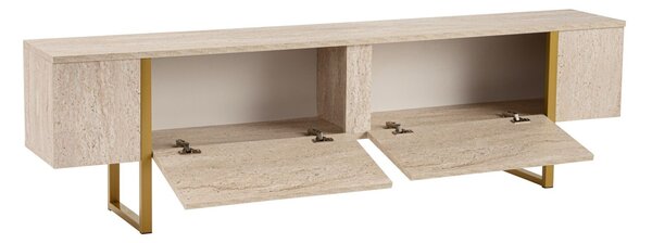 Hanah Home TV-állvány Travertine Gold Serenity - Travertin, Arany