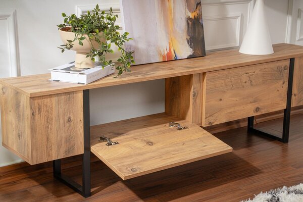 Hanah Home TV Stand Atlantic Pine Black Serenity - Atlantic Pine, Black