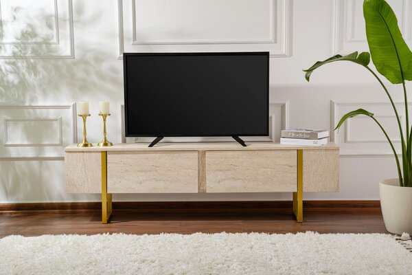 Hanah Home TV-állvány Travertine Gold Serenity - Travertin, Arany
