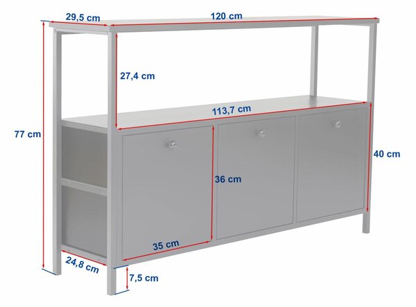 Hanah Home Solace konzolasztal - fehér, fekete