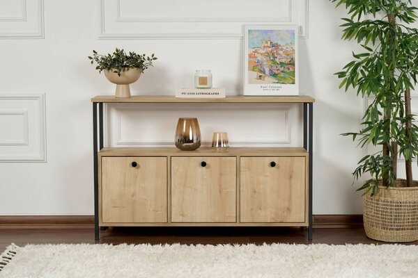 Hanah Home Black Solace konzolasztal - Tölgy, Fekete