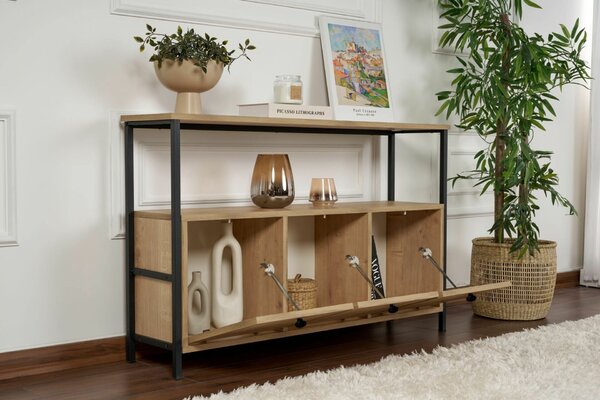Hanah Home Black Solace konzolasztal - Tölgy, Fekete