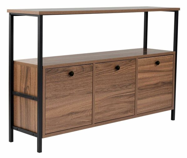 Hanah Home Konzol Walnut Black Solace - Venezia Walnut, Fekete