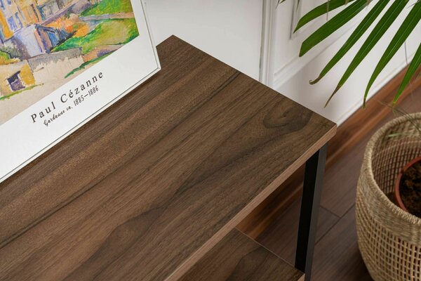Hanah Home Konzol Walnut Black Solace - Venezia Walnut, Fekete