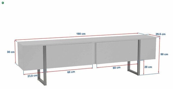 Hanah Home TV állvány Antracit Fekete Serenity - Antracit, Fekete