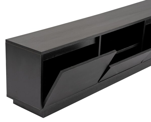 Hanah Home TV Stand Wood Black Vanguard - Wood Black