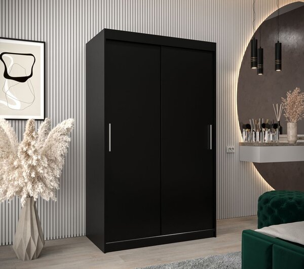 Tolóajtós szekrény 120 cm széles TIMEA - fekete