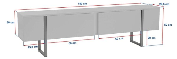 Hanah Home TV Stand White Black Serenity - White, Black