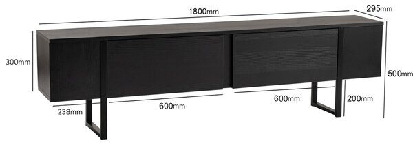 Hanah Home TV állvány Fa fekete Fekete Serenity - Fa fekete, Fekete