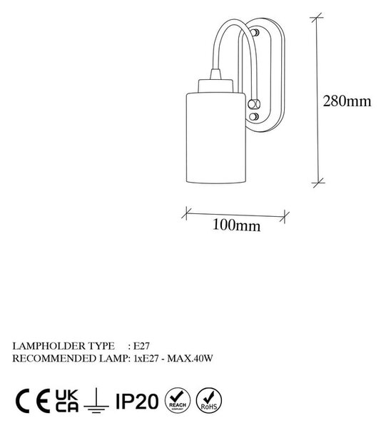 Fehér-aranyszínű fali lámpa ø 10 cm Hemikilo – Opviq lights