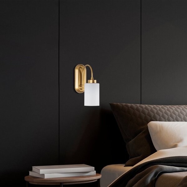 Fehér-aranyszínű fali lámpa ø 10 cm Hemikilo – Opviq lights